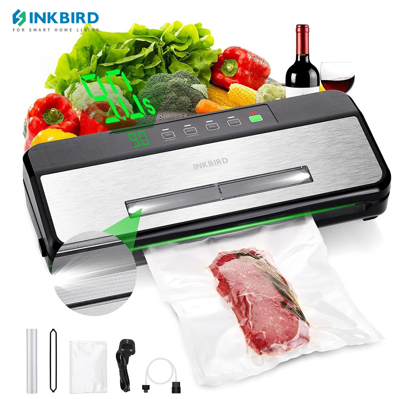 Food Vacuum Sealer Machine - INKBIRD 3° Sigillatrice sottovuoto con Starter