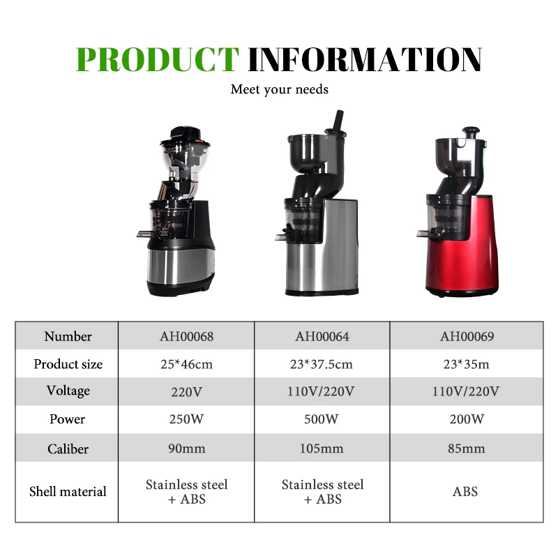 Electric Slow Juicer Cold Press - Spremiagrumi automatico Estrattore Spremiagrumi arancione Spremiagrumi