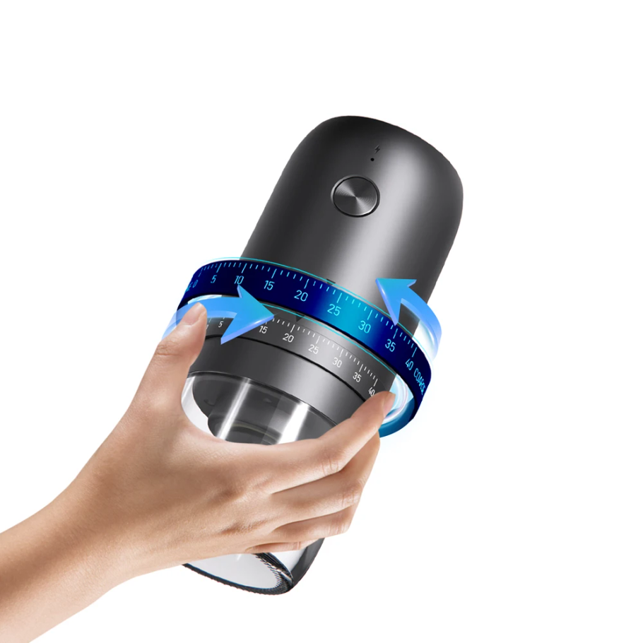 Coffee Bean Grinder Electric - Macinacaffè Elettrico Portatile 1800mAh, 40 Livelli