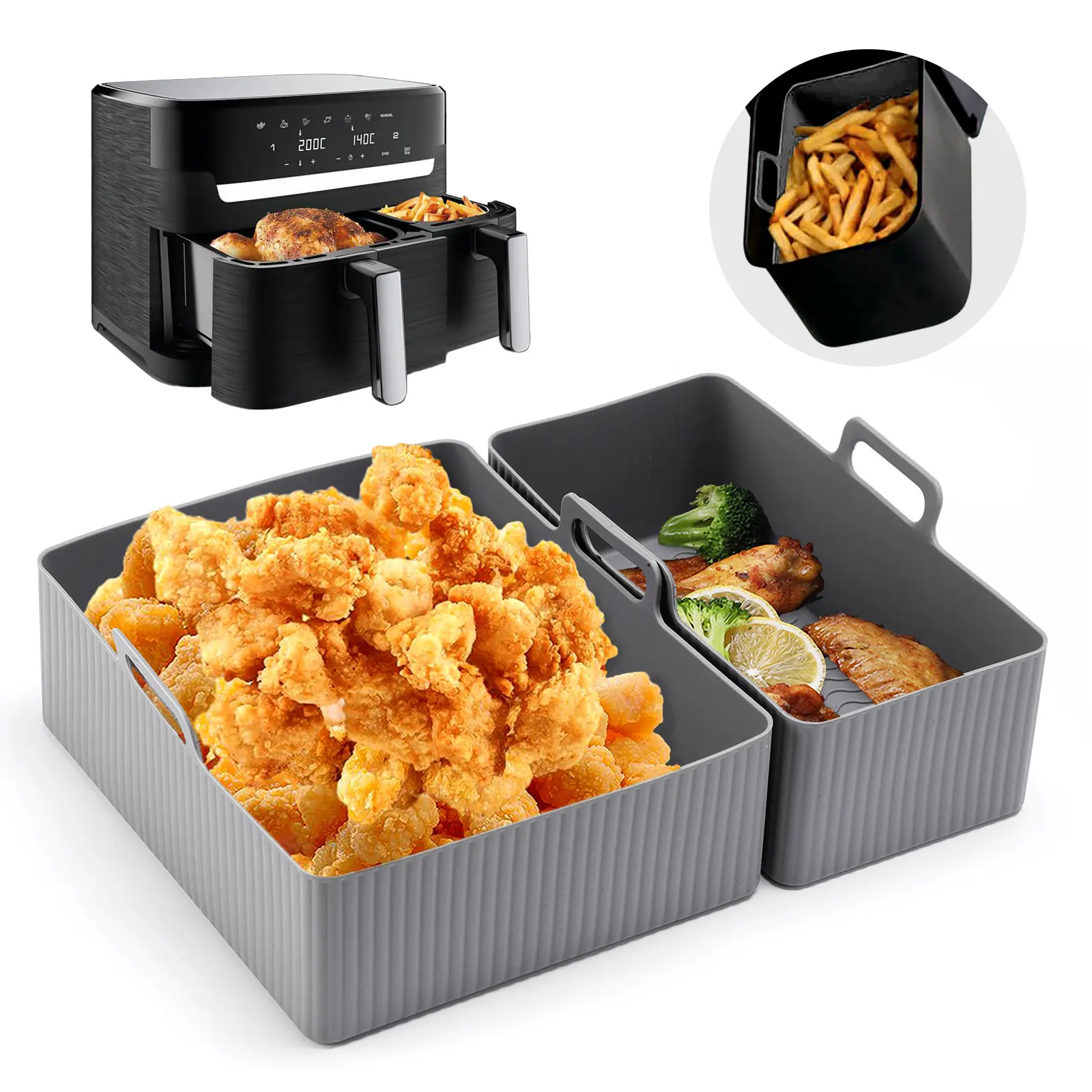 Set di 2 Pezzi Tappetino in Si - Air Fryer Silicone Pot Liner recensione e prezzo